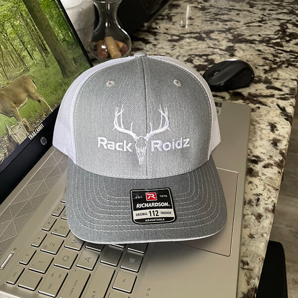 Richardson 112 Gray white mesh white RackRoidz logo hat