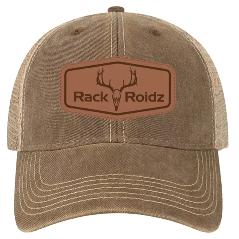 RackRoidz logo Legacy Old Favorite brown trucker hat